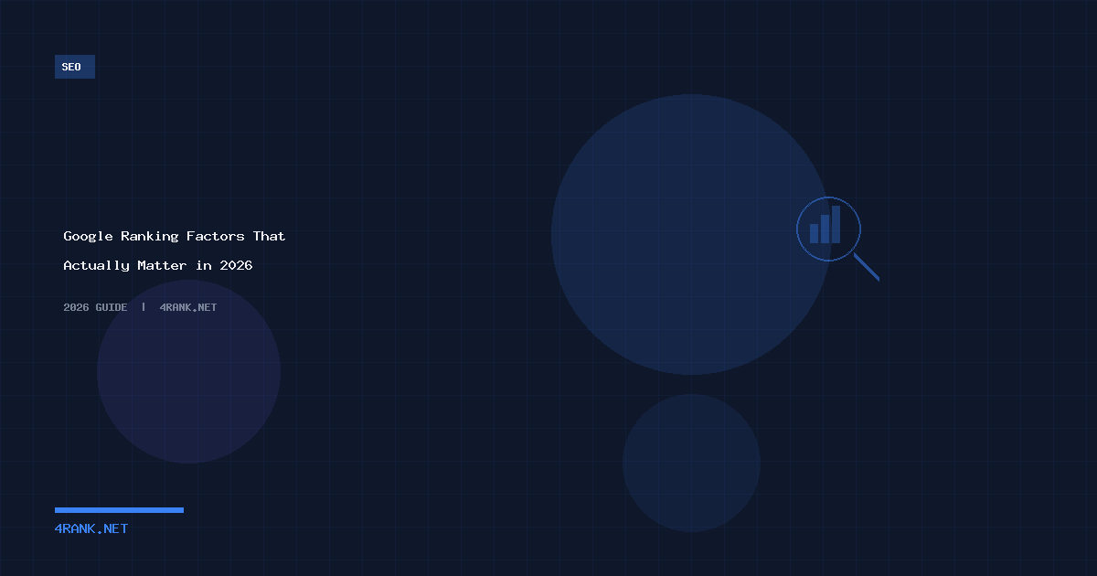 Google ranking factors - Google Ranking Factors That Actually Matter in 2026
