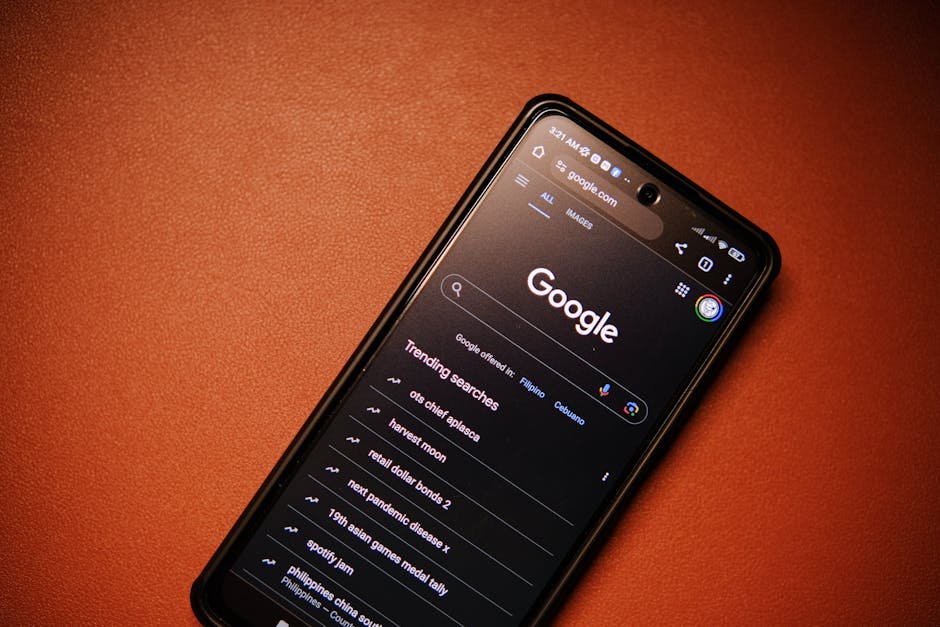 Comparison of mobile and desktop search rankings for different keywords in rank tracking tool