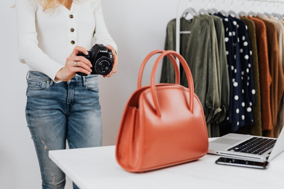 E-commerce seller creating clean white background product photos using online background remover software